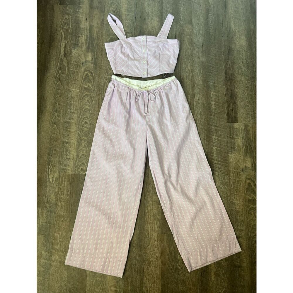 Moon Orchid 2-Piece Cropped Set-Size Large